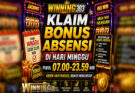 Klaim Bonus Absensi Di Hari Minggu Pukul 07.00-23.59 WIB